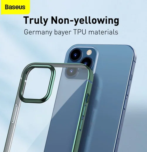 Baseus Shining Apple iPhone 12 Pro Hoesje TPU Transparant Groen afbeelding 14