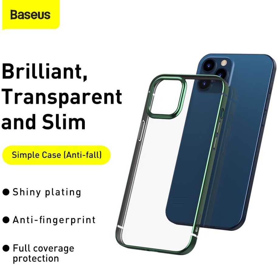 Baseus Shining Apple iPhone 12 Pro Hoesje TPU Transparant Groen afbeelding 6