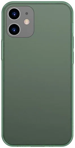 Baseus Frosted Glass Apple iPhone 12 Mini Hoesje TPU Matte Groen afbeelding 1
