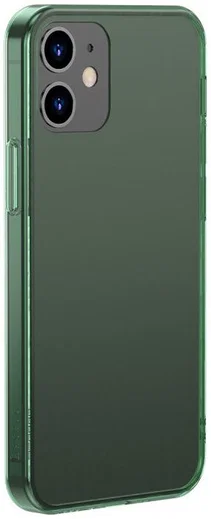 Baseus Frosted Glass Apple iPhone 12 Mini Hoesje TPU Matte Groen afbeelding 2