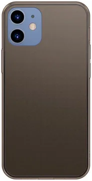 Baseus Frosted Glass Apple iPhone 12 / 12 Pro Hoesje TPU Matte Zwart