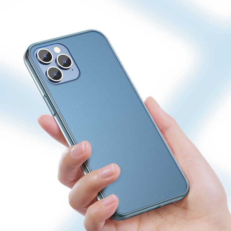 Baseus Frosted Glass Apple iPhone 12 Pro Max Hoesje TPU Matte Wit afbeelding 3