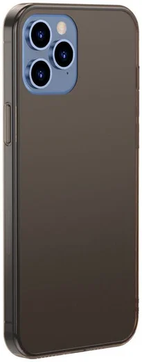 Baseus Frosted Glass Apple iPhone 12 Pro Max Hoesje TPU Matte Zwart afbeelding 2