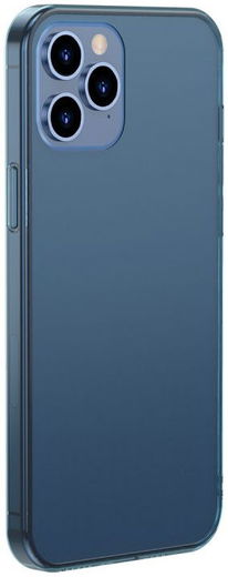 Baseus Frosted Glass Apple iPhone 12 Pro Max Hoesje TPU Matte Blauw afbeelding 2