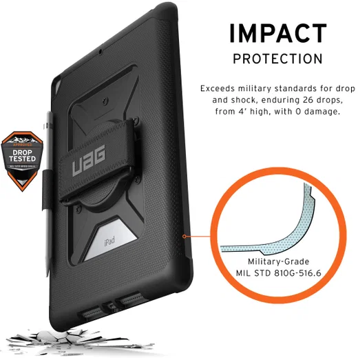 UAG Metropolis iPad 10.2 (2019 / 2020 / 2021) Hoes met Handstrap Zwart afbeelding 14