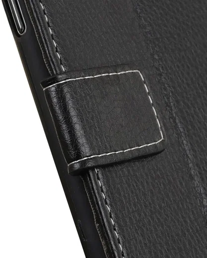 OnePlus Nord Litchi Vintage Wallet Hoesje Zwart afbeelding 10