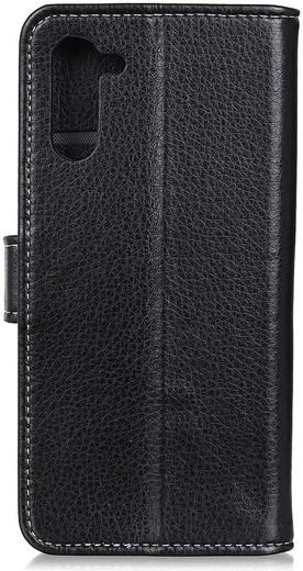 OnePlus Nord Litchi Vintage Wallet Hoesje Zwart afbeelding 2