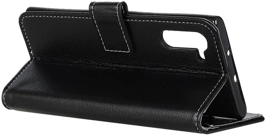 OnePlus Nord Litchi Vintage Wallet Hoesje Zwart afbeelding 7