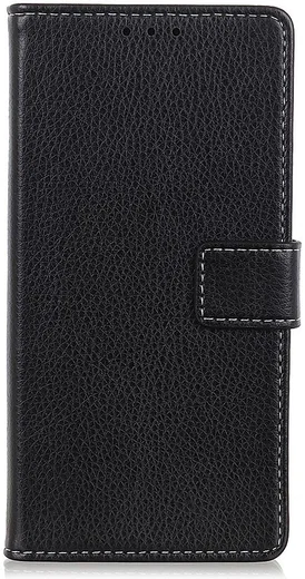 OnePlus Nord Litchi Vintage Wallet Hoesje Zwart afbeelding 8