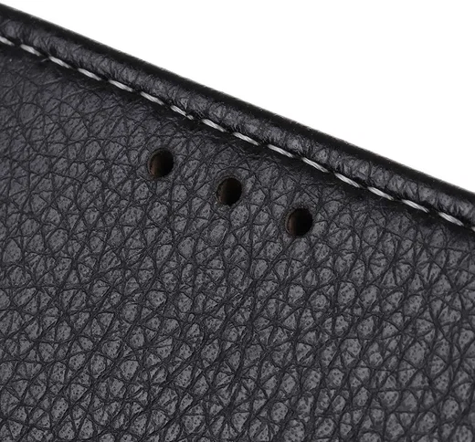 OnePlus Nord Litchi Vintage Wallet Hoesje Zwart afbeelding 9