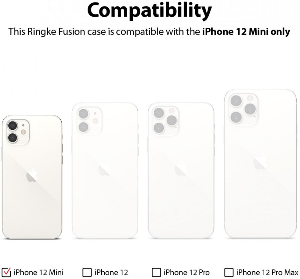 Ringke Fusion Apple iPhone 12 Mini Hoesje Transparant/Zwart afbeelding 12