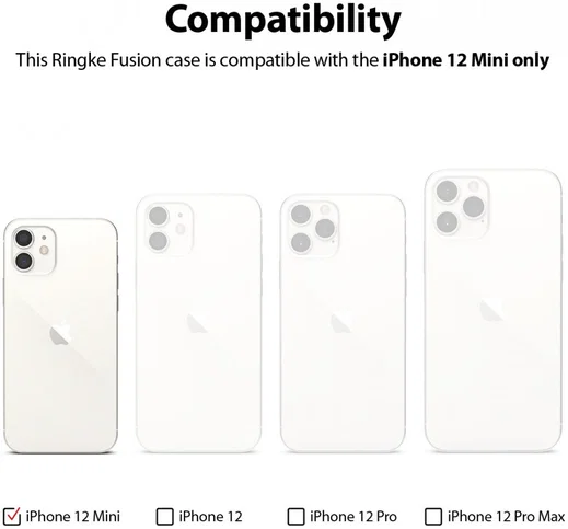 Ringke Fusion Apple iPhone 12 Mini Hoesje Transparant/Zwart afbeelding 12