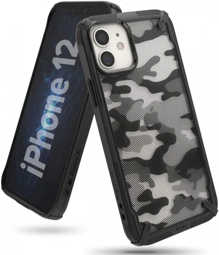 Ringke Fusion X Apple iPhone 12 Mini Hoesje Camo Zwart afbeelding 2