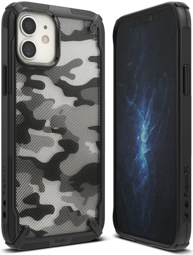 Ringke Fusion X Apple iPhone 12 Mini Hoesje Camo Zwart afbeelding 1