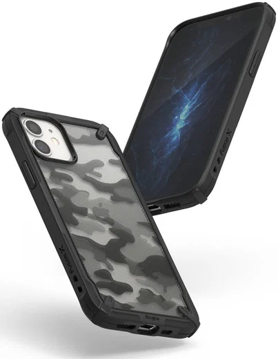 Ringke Fusion X Apple iPhone 12 Mini Hoesje Camo Zwart afbeelding 4