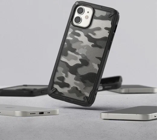 Ringke Fusion X Apple iPhone 12 Mini Hoesje Camo Zwart afbeelding 6