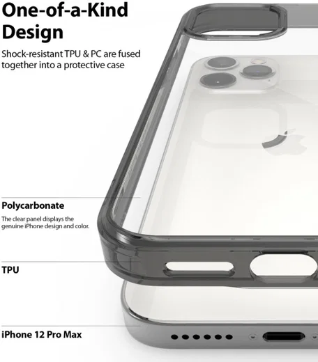Ringke Fusion Apple iPhone 12 / 12 Pro Hoesje Transparant Zwart afbeelding 5