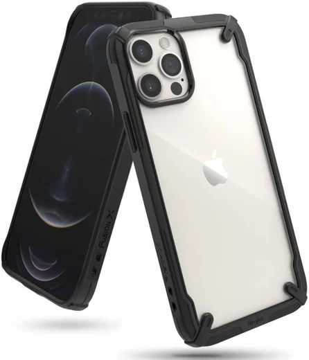 Ringke Fusion X Apple iPhone 12 / 12 Pro Hoesje Transparant Zwart afbeelding 1
