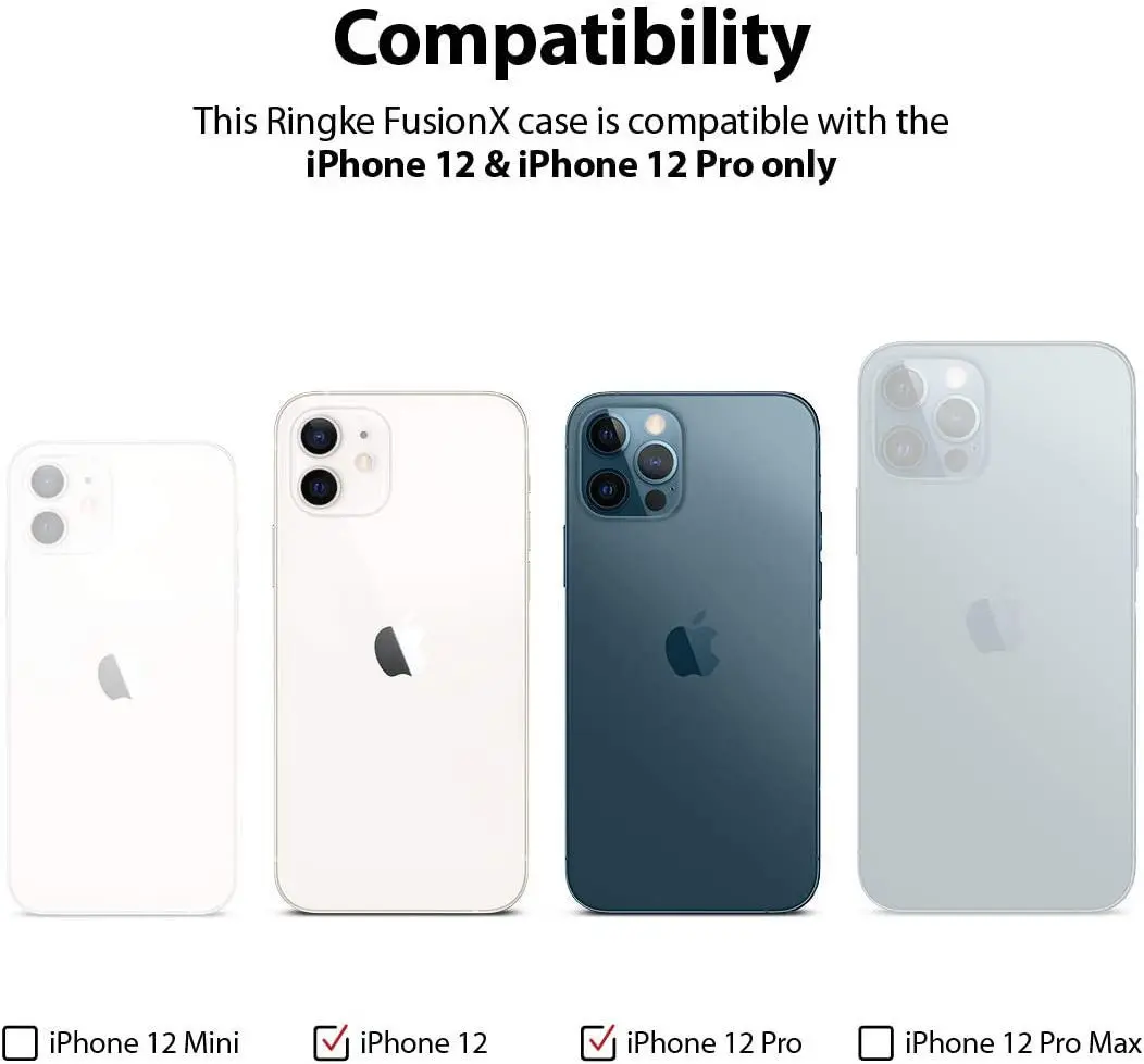 Ringke Fusion X Apple iPhone 12 / 12 Pro Hoesje Transparant Zwart afbeelding 6