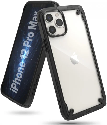 Ringke Fusion X Apple iPhone 12 Pro Max Hoesje Transparant/Zwart afbeelding 1