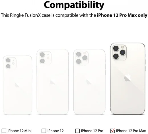 Ringke Fusion X Apple iPhone 12 Pro Max Hoesje Transparant/Zwart afbeelding 11