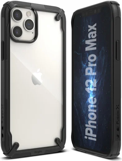 Ringke Fusion X Apple iPhone 12 Pro Max Hoesje Transparant/Zwart afbeelding 2