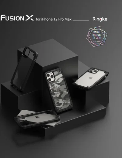 Ringke Fusion X Apple iPhone 12 Pro Max Hoesje Transparant/Zwart afbeelding 4