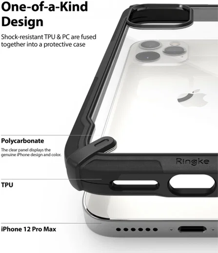 Ringke Fusion X Apple iPhone 12 Pro Max Hoesje Transparant/Zwart afbeelding 6