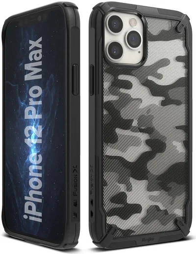 Ringke Fusion X Apple iPhone 12 Pro Max Hoesje Camo Zwart afbeelding 3