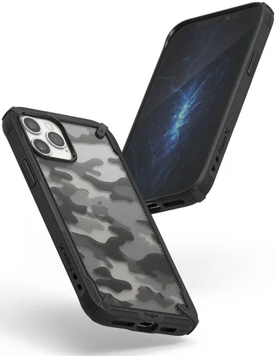 Ringke Fusion X Apple iPhone 12 Pro Max Hoesje Camo Zwart afbeelding 4