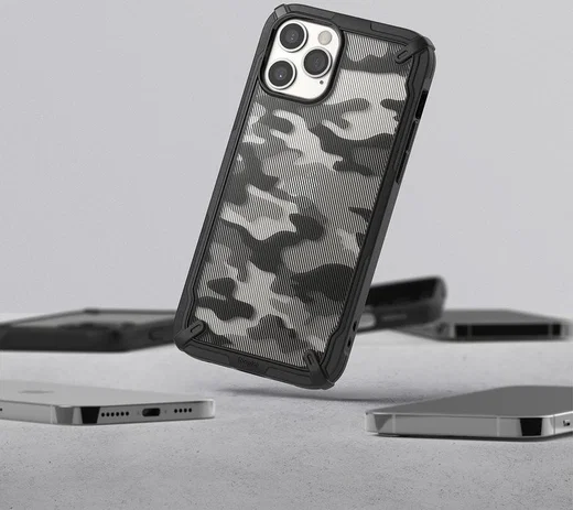Ringke Fusion X Apple iPhone 12 Pro Max Hoesje Camo Zwart afbeelding 8