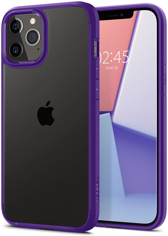 Spigen Crystal Hybrid Apple iPhone 12 Pro Max Hoesje Transparant/Paars afbeelding 1