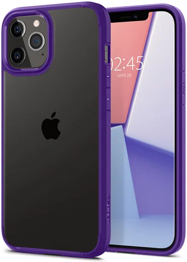 Spigen Crystal Hybrid Apple iPhone 12 Pro Max Hoesje Transparant/Paars afbeelding 1