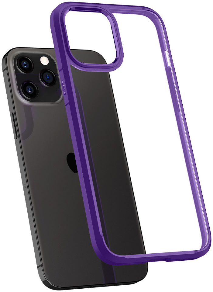 Spigen Crystal Hybrid Apple iPhone 12 Pro Max Hoesje Transparant/Paars afbeelding 2