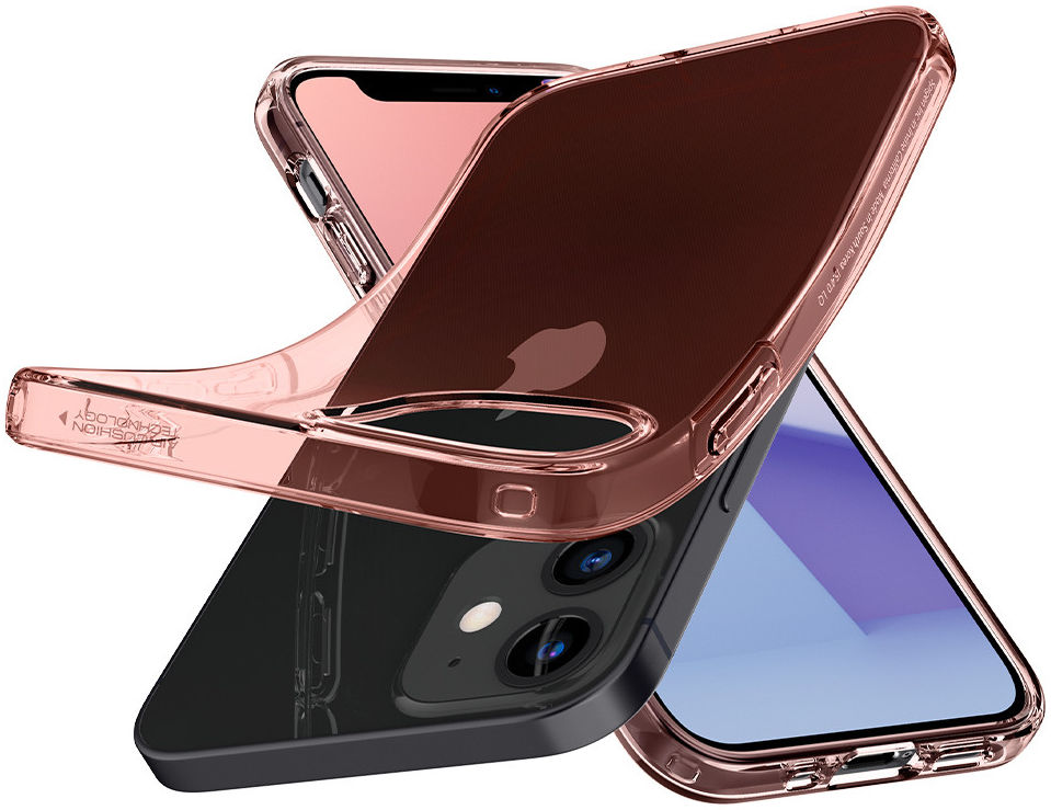 Spigen Crystal Flex Apple iPhone 12 / 12 Pro Hoesje Transparant/Roze afbeelding 2