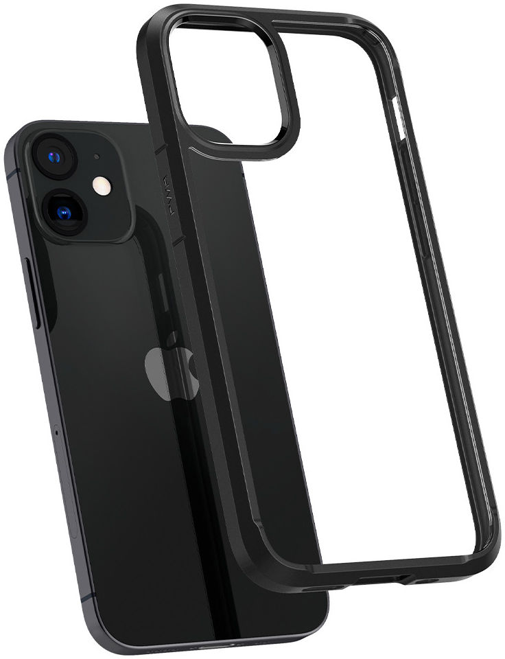 Spigen Crystal Hybrid Apple iPhone 12 / 12 Pro Hoesje Zwart afbeelding 2