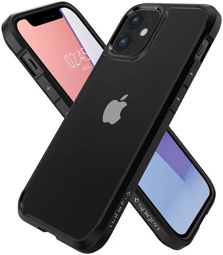 Spigen Crystal Hybrid Apple iPhone 12 Mini Hoesje Transparant Zwart afbeelding 3
