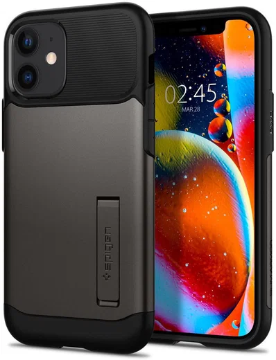 Spigen Slim Armor Apple iPhone 12 Mini Hoesje Gunmetal afbeelding 1