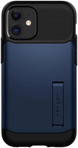 Spigen Slim Armor Apple iPhone 12 Mini Hoesje Blauw afbeelding 3