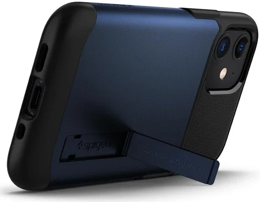 Spigen Slim Armor Apple iPhone 12 Mini Hoesje Blauw afbeelding 2