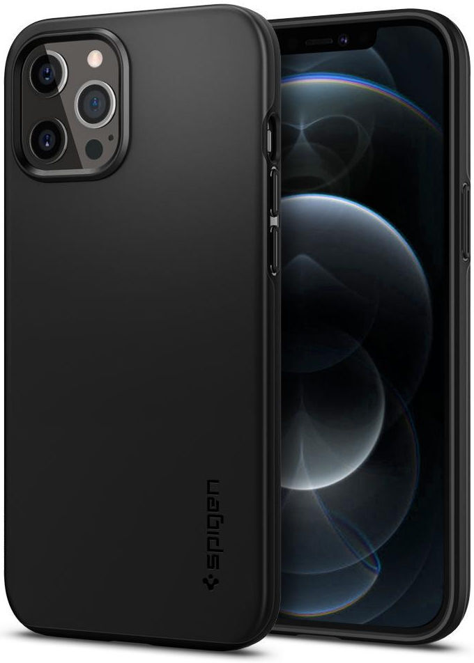 Spigen Thin Fit Apple iPhone 12 Pro Max Hoesje Zwart afbeelding 1