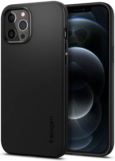 Spigen Thin Fit Apple iPhone 12 Pro Max Hoesje Zwart afbeelding 1