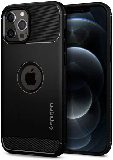 Spigen Rugged Armor Apple iPhone 12 Pro Max Hoesje Zwart afbeelding 1