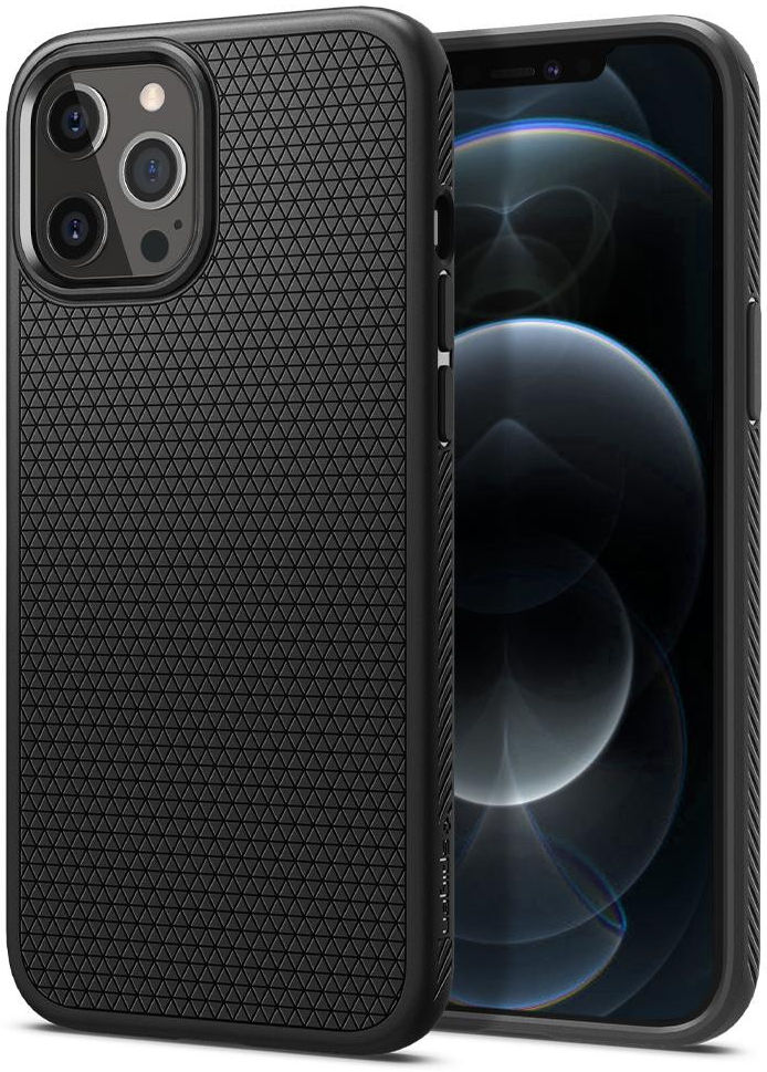 Spigen Liquid Air Apple iPhone 12 Pro Max Hoesje Zwart afbeelding 1