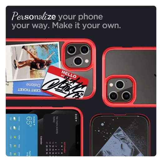 Spigen Ultra Hybrid Apple iPhone 12 Pro Max Hoesje Transparant/Rood afbeelding 5