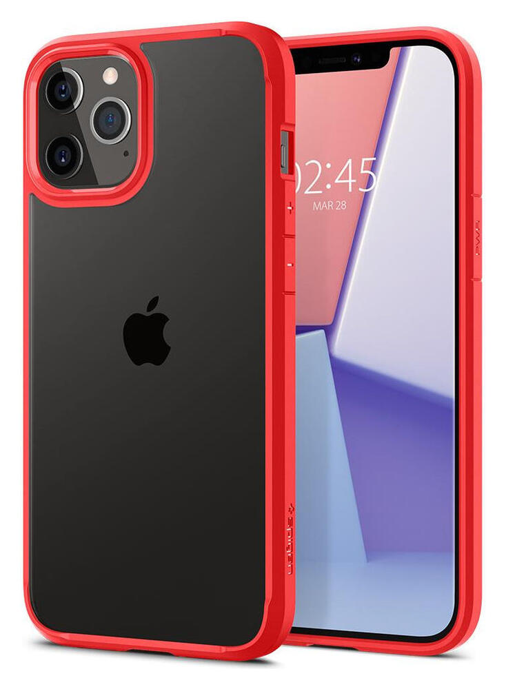 Spigen Ultra Hybrid Apple iPhone 12 Pro Max Hoesje Transparant/Rood afbeelding 1