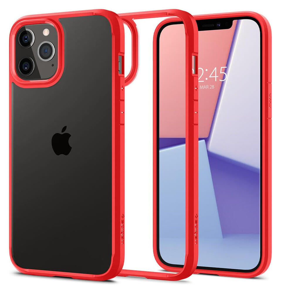 Spigen Ultra Hybrid Apple iPhone 12 Pro Max Hoesje Transparant/Rood afbeelding 12