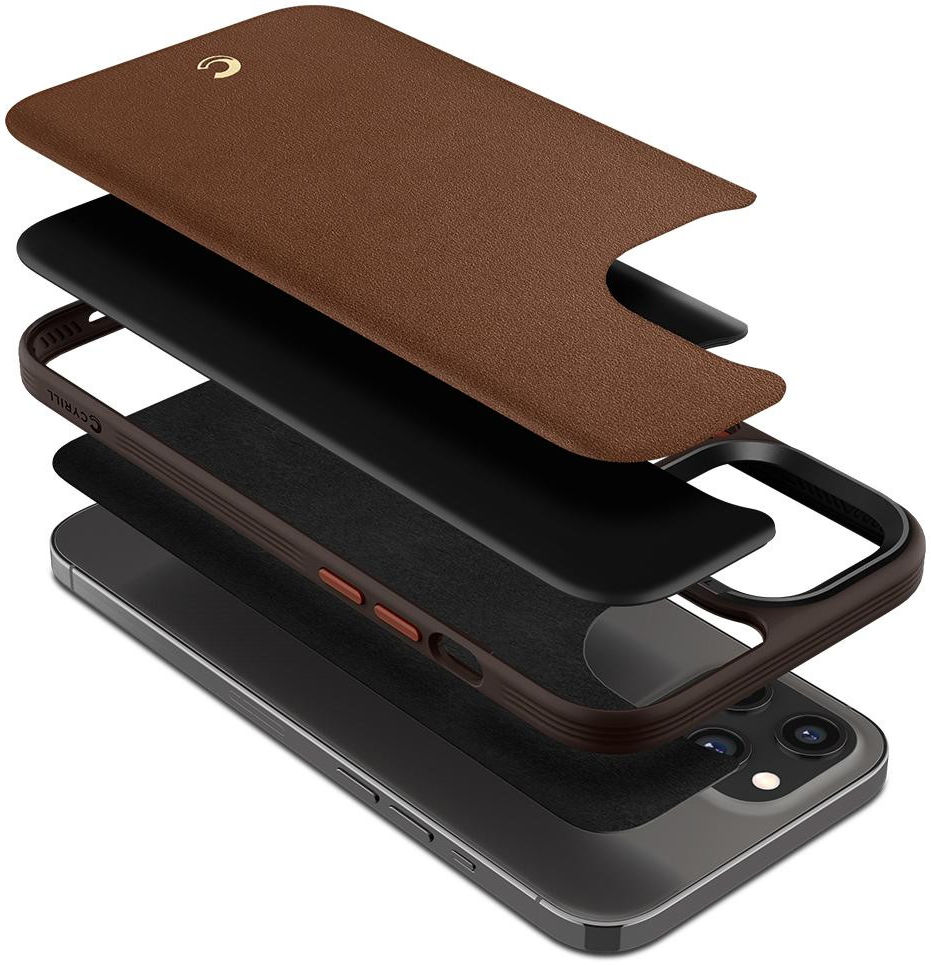 Spigen Cyrill Leather Brick Apple iPhone 12 Pro Max Hoesje Bruin afbeelding 2