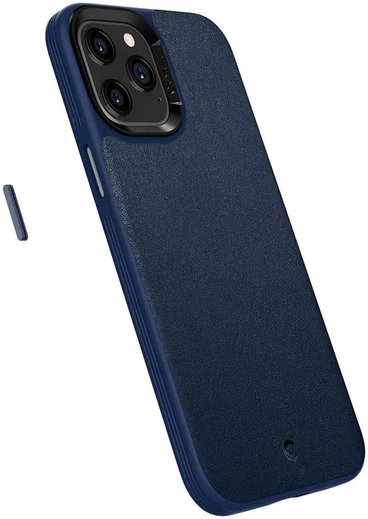 Spigen Cyrill Basic Apple iPhone 12 Pro Max Hoesje Leather Blauw afbeelding 4