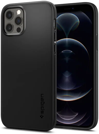 Spigen Thin Fit Apple iPhone 12 / 12 Pro Hoesje Zwart afbeelding 1